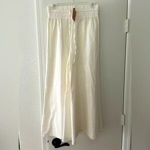 NATURAL LIFE Cream Wide Leg Pants
